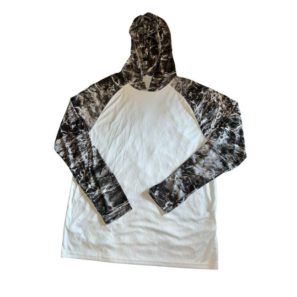 Paragon Mens L Long Sleeve Performance Colorblock Hoodie Moisture Wicking UPF 50